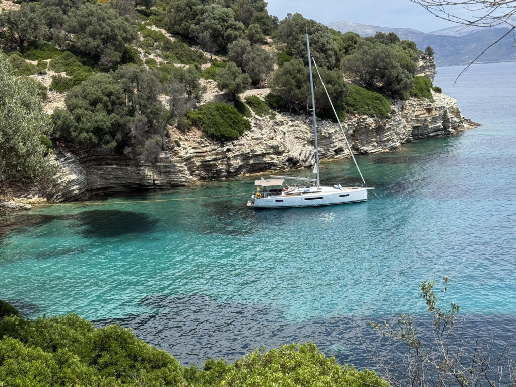 Jeanneau 440 "Cafe Bleu" in the Ionian Islands, Greece for charter